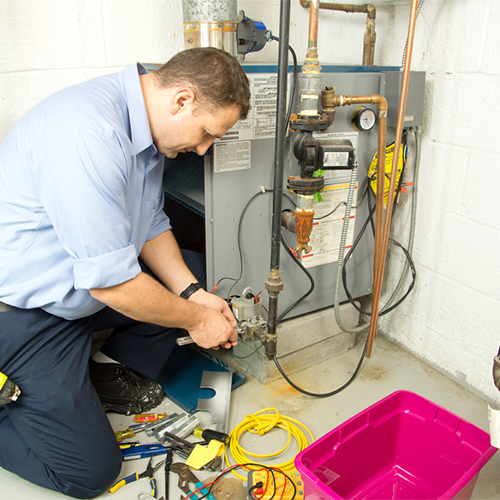 Repair man fixing unit